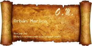 Orbán Marica névjegykártya